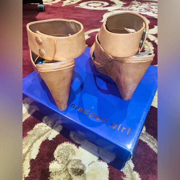 Kilterr Cognac Paris Brown Wedge Heel Madden Girl Womens - Picture 6 of 10